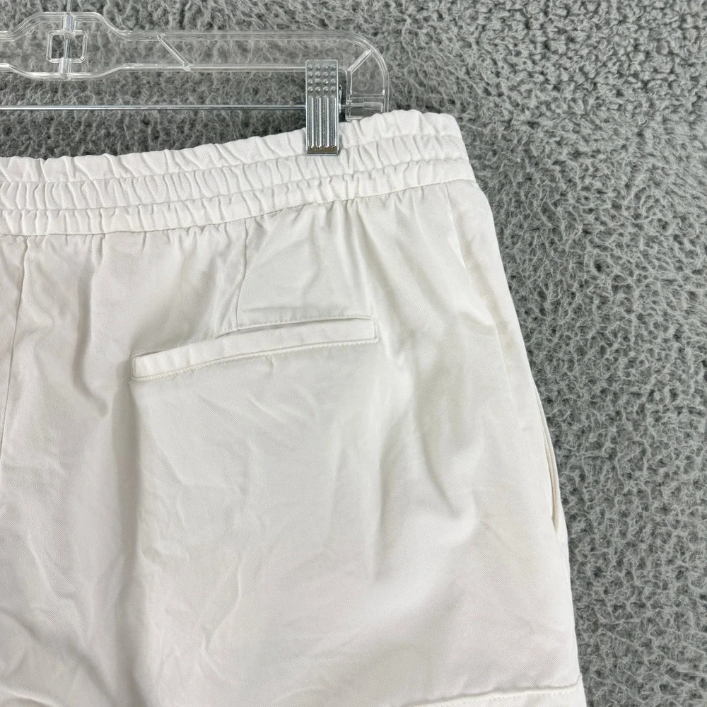 Ermenegildo Zegna Cargo Pants Men's 34 White Cotton Elastic Waist Trousers